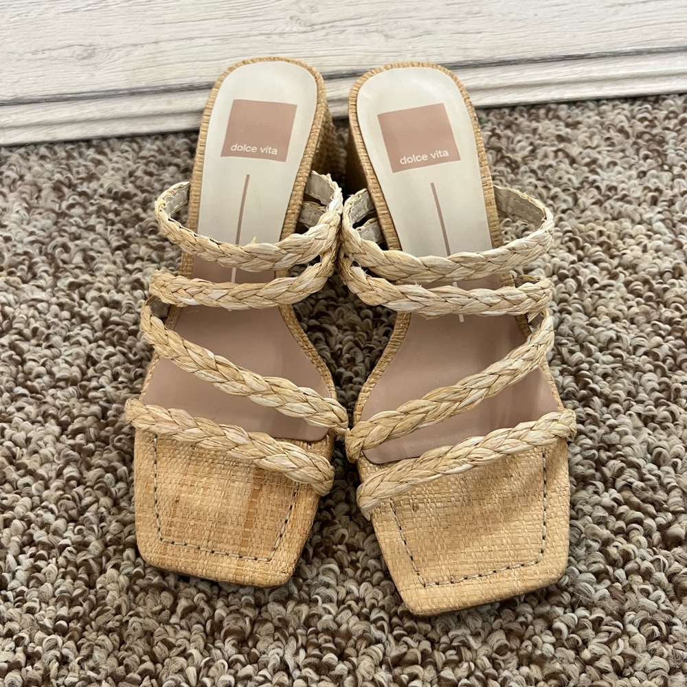 Dolce Vita Women's Tan Braided Heeled Sandals